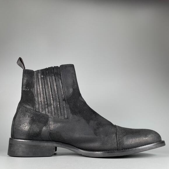 DONALD J. PLINER Enos I20 Men's 10 Black Leather Pull On Chelsea Boot Casual EUC - Picture 5 of 9